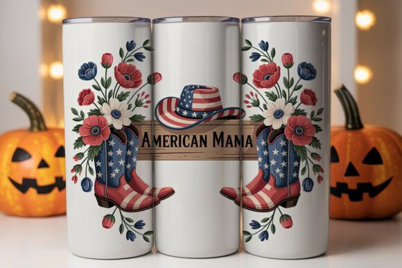 American Mama 20oz Tumbler Wrap: Graphics & Tumbler Wraps