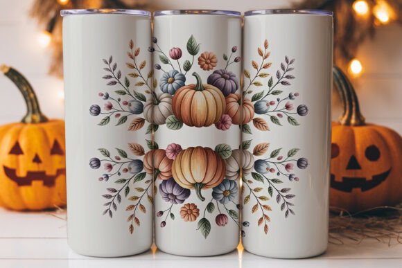 Autumn Floral Pumpkin: Tumbler Wraps Graphics Review