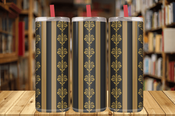 Black and Gold Damask: Tumbler Wraps Graphics Review