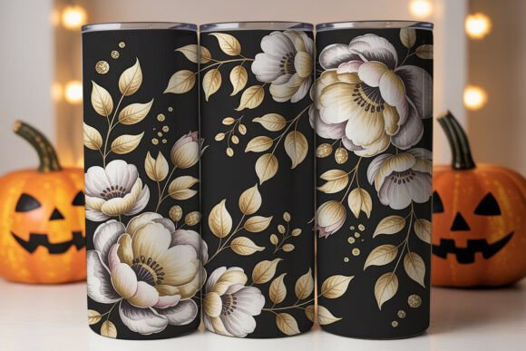 Black Gold Floral Tumbler Wraps: A Graphics Review