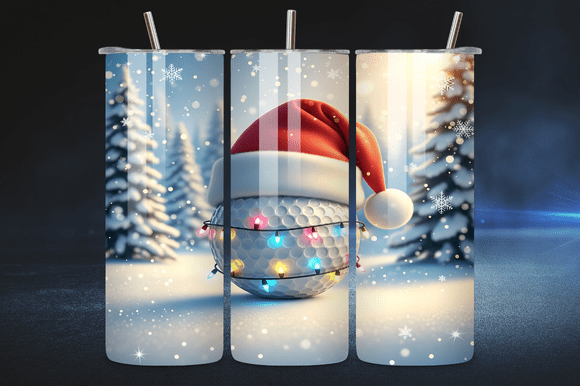 Christmas Golf Ball 20oz Tumbler Wraps Graphics