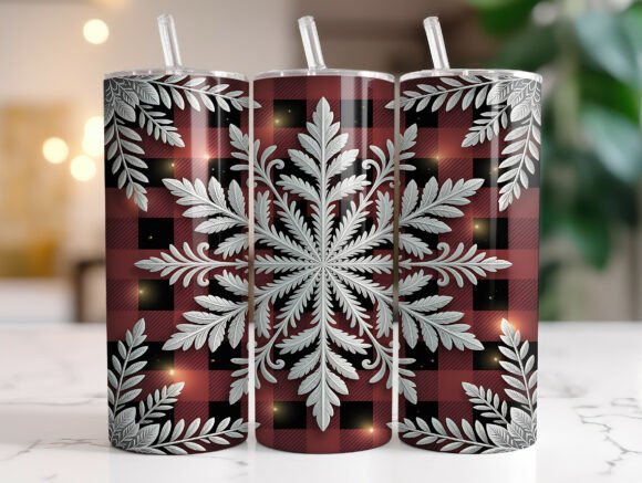 Christmas Plaid Tumbler Wrap: Graphics & Design Asset