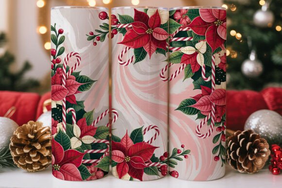 Christmas Poinsettia Candy Cane Tumbler Graphics Review
