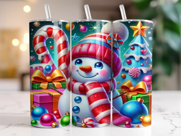 Cute Snowman Christmas Tumbler Wrap Graphics Review