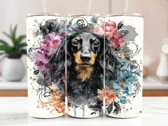 Dachshund Tumbler Wrap: Tumbler Wraps and Graphics