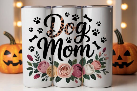 Dog Mom Floral 20oz Tumbler Wrap: Graphics for Branding