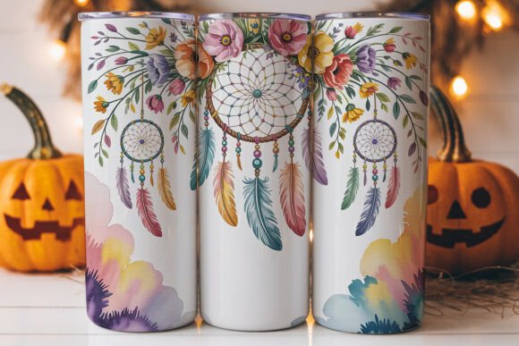 Dreamcatcher Flowers Tumbler Wrap – Graphics for Tumbler Wraps