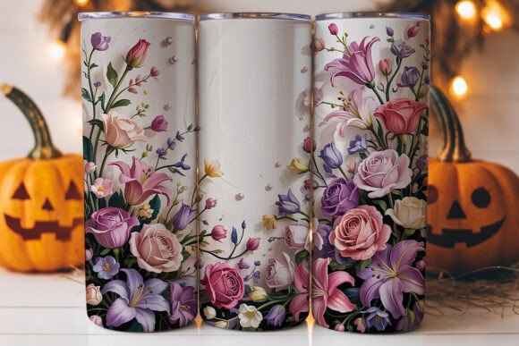 Elegant Floral 20oz Tumbler Wrap Graphics for Wraps