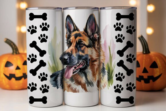 German Shepherd 20oz Tumbler Wrap: Graphics & Tumbler Wraps