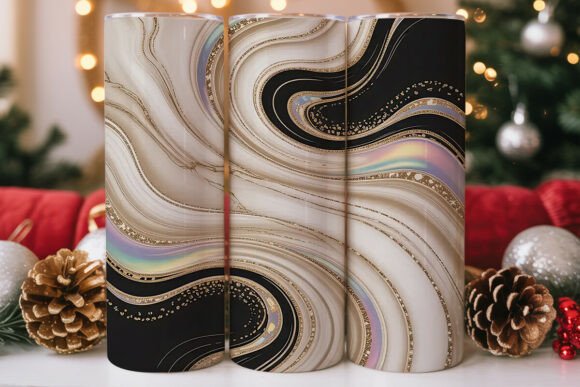 Gold Glitter Marble Graphics for Tumbler Wraps