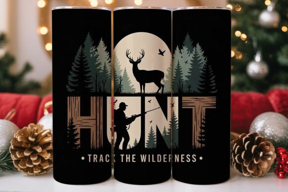 Hunt Track the Wilderness 20oz Tumbler Graphics & Tumbler Wraps