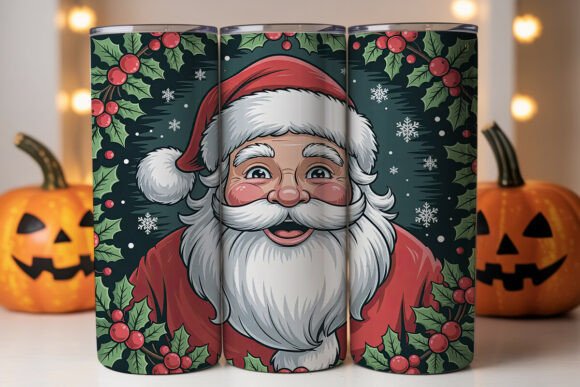 Jolly Santa Christmas 20oz Tumbler Wrap Graphics & Tumbler Wraps