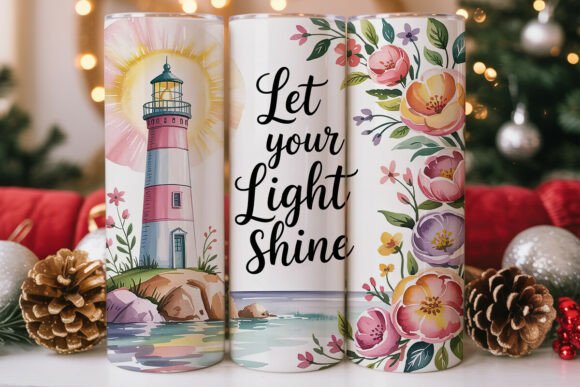 Lighthouse Floral Tumbler Wrap: Graphics for Tumbler Wraps in Local Branding