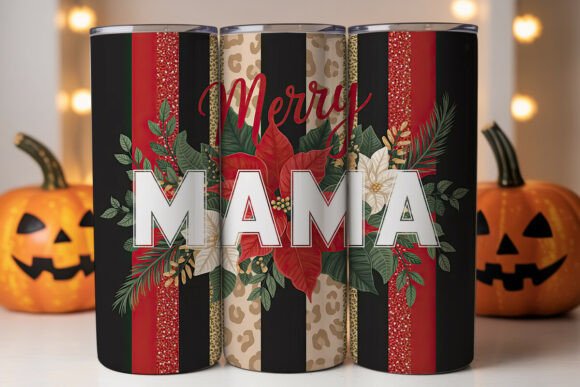 Merry Mama Christmas Tumbler Wrap Graphics for Tumbler Wraps