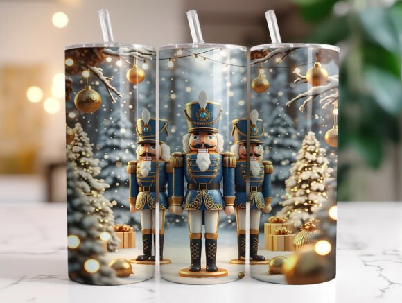 Nutcracker Blue Christmas Tumbler Wrap Graphics Review