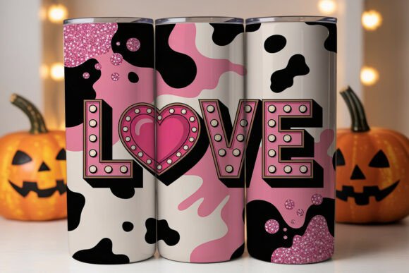 Pink Cow Print Love Tumbler Wrap Graphics Review