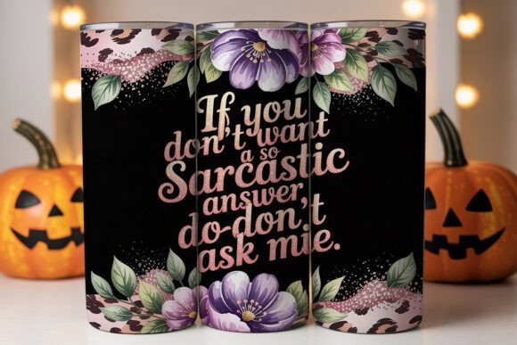 Sassy Leopard Floral Tumbler Wrap Graphics