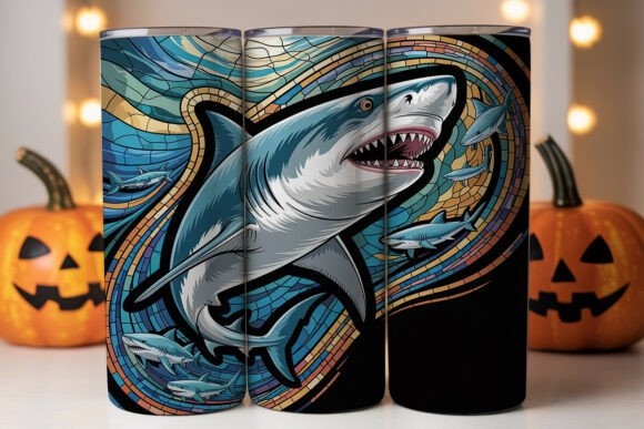 Stained Glass Shark Tumbler Wrap Graphics Review