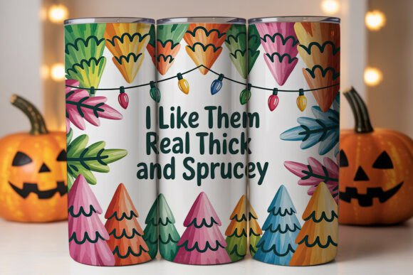 Thick Sprucey Christmas 20oz Tumbler Graphics for Tumbler Wraps