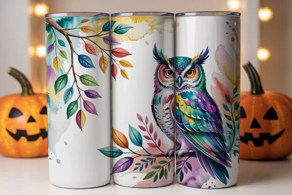 Watercolor Owl 20oz Tumbler Wraps Graphics Review