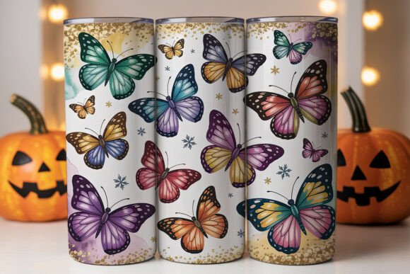 Whimsical Butterfly Glitter: Graphics & Tumbler Wraps